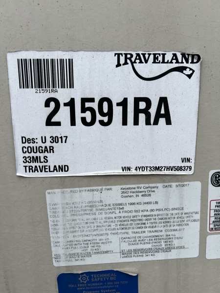 2017 Keystone Cougar 33MLS Travel Trailer - Image 33