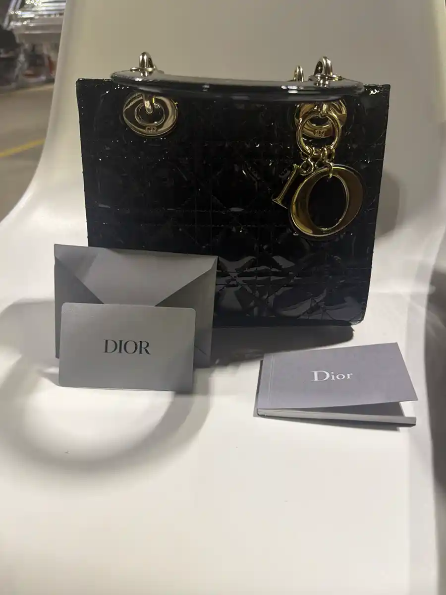 Dior Black Patent Cannage Calfskin Lady Dior Bag - Image 3
