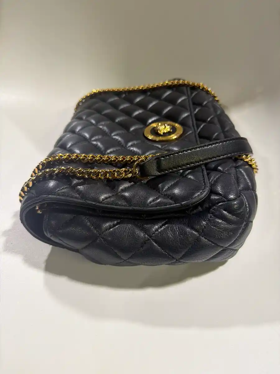 Versace Black Nappa Leather Medusa Shoulder Bag - Image 3