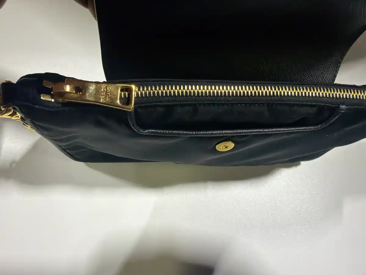 Prada Tessuto Nylon Saffiano Crossbody Bag Nero Black - Image 9