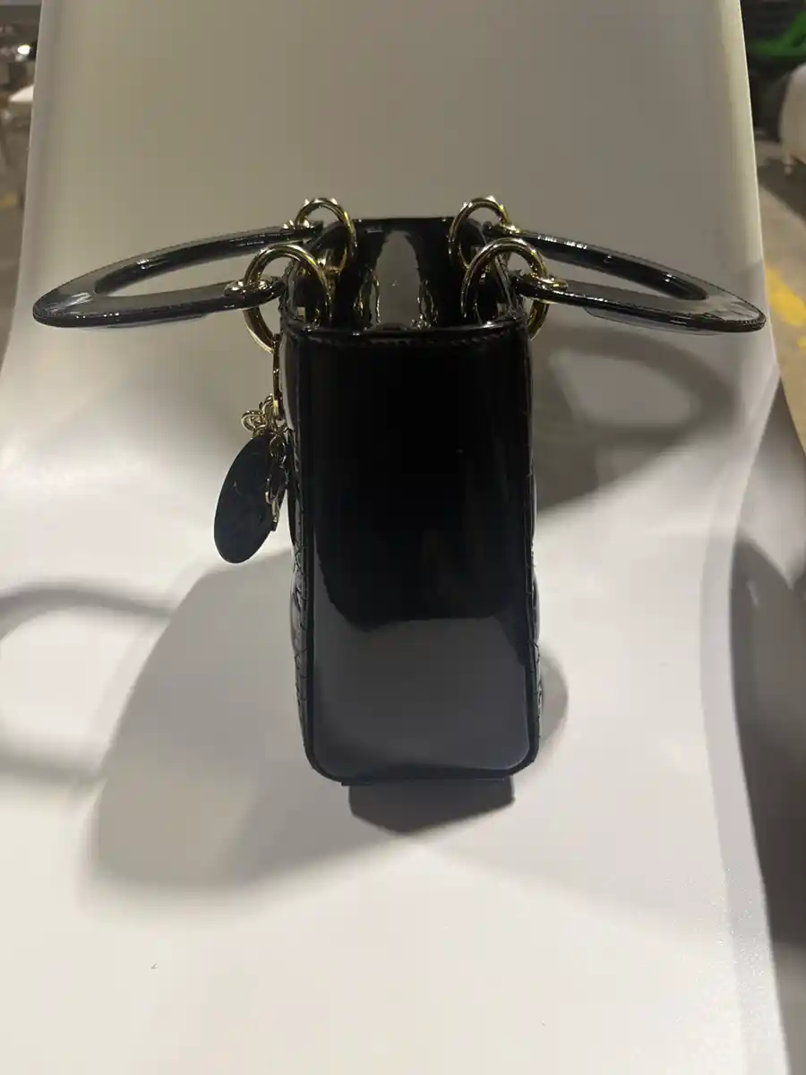 Dior Black Patent Cannage Calfskin Lady Dior Bag - Image 5