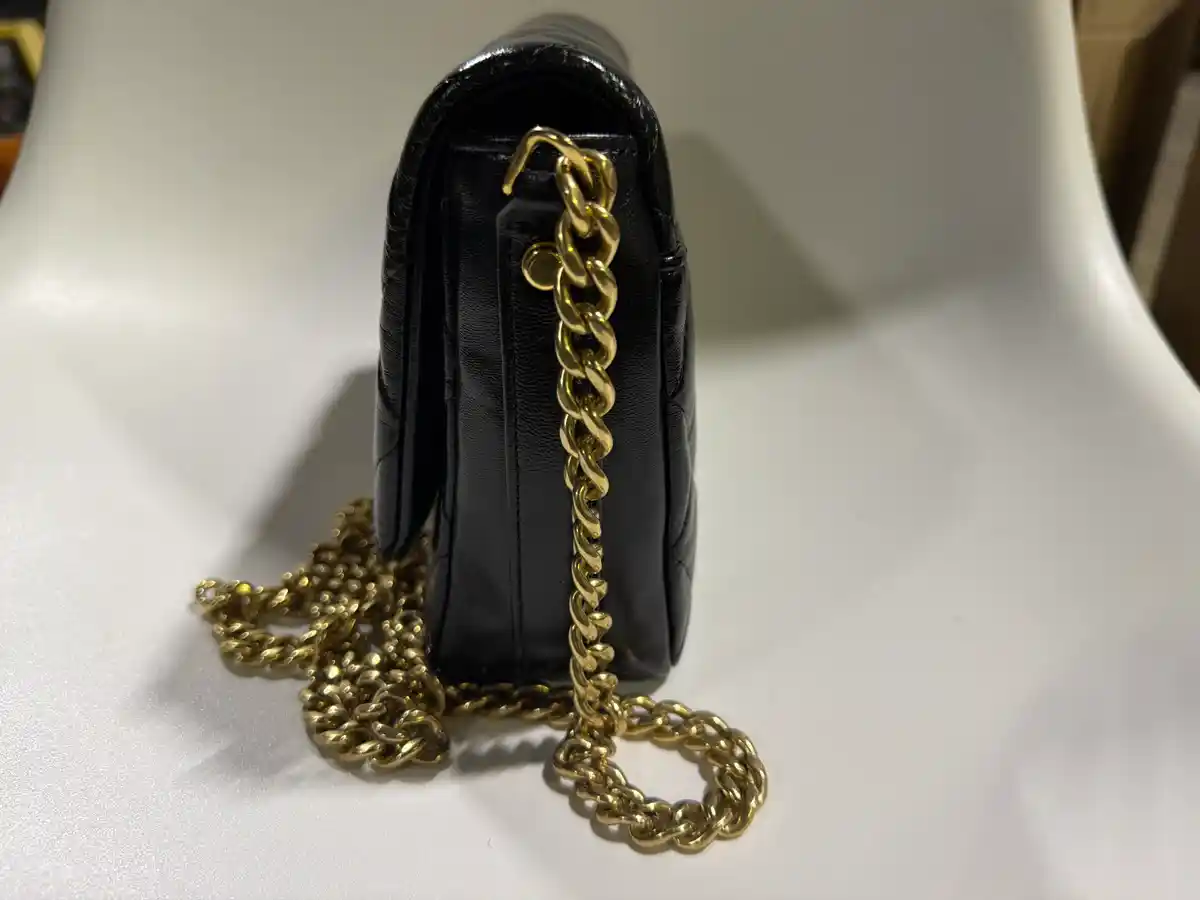 Chanel 23P Mini Flap Black Leather Bag Maxi - Image 6